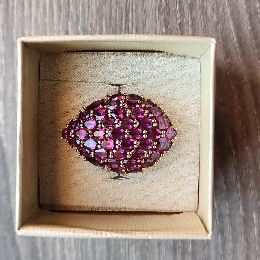 Rhodolite Garnet 18k Rose Gold Ring Size 5